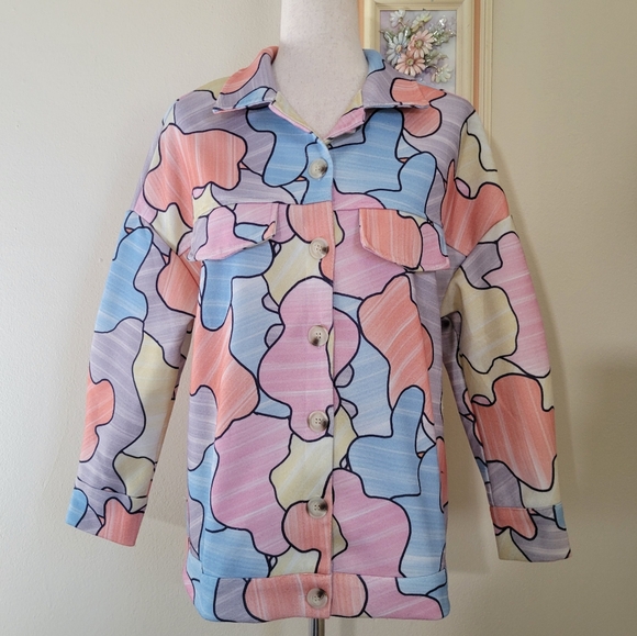 Emery Rose | Rainbow Scribble Jacket - Picture 1 of 8